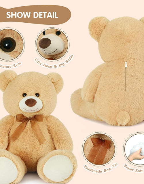Load image into Gallery viewer, Giant Teddy Bear Stuffed Animal-35.4'' Large Teddy Bear, Soft Large Teddy Bear Plush Toy, Brown Teddy Bear, Big Stuffed Bear for Girl Boy Girlfriend Valentines Christmas Birthday, Light Brown
