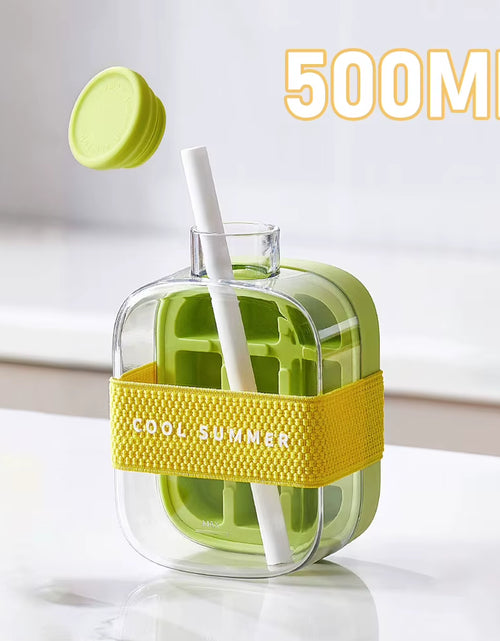 Load image into Gallery viewer, ChillSip Bottle Set – Stylish Water Bottle with Straw &amp; Zero-Contact Ice Cube Tray
